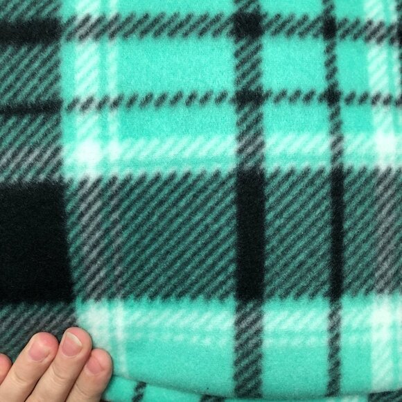 mint seagreen plaid sweater pullover topper travel wrap Open side poncho coverup - Picture 6 of 10